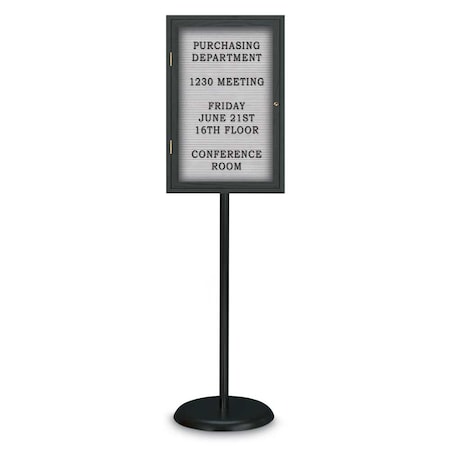 United Visual Products Corkboard, Triple Door, Radius Frame, 96x48", Satin/Black Rubber UV7006-SATIN-RUBBER